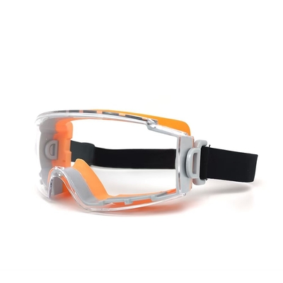 Dual mold safety goggle that provides extra fog control and ventilation with an impact resistant lens