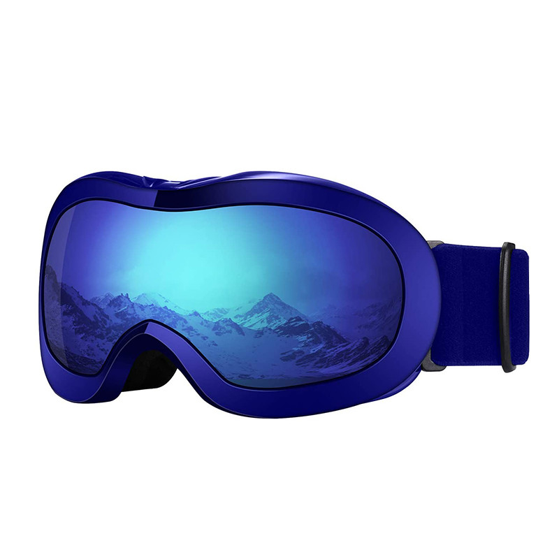 Double Layer Lenses 100% UV Protection Black Snowboard Goggles Windproof