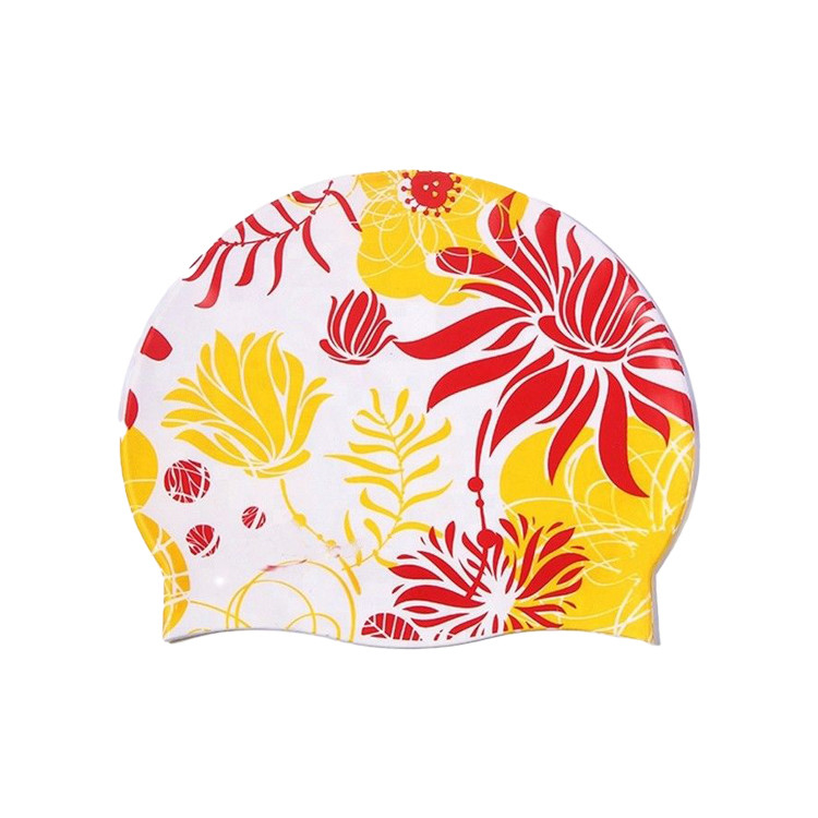 Professional Swim Cap Non Corrosive With Chinese Flag Pattern